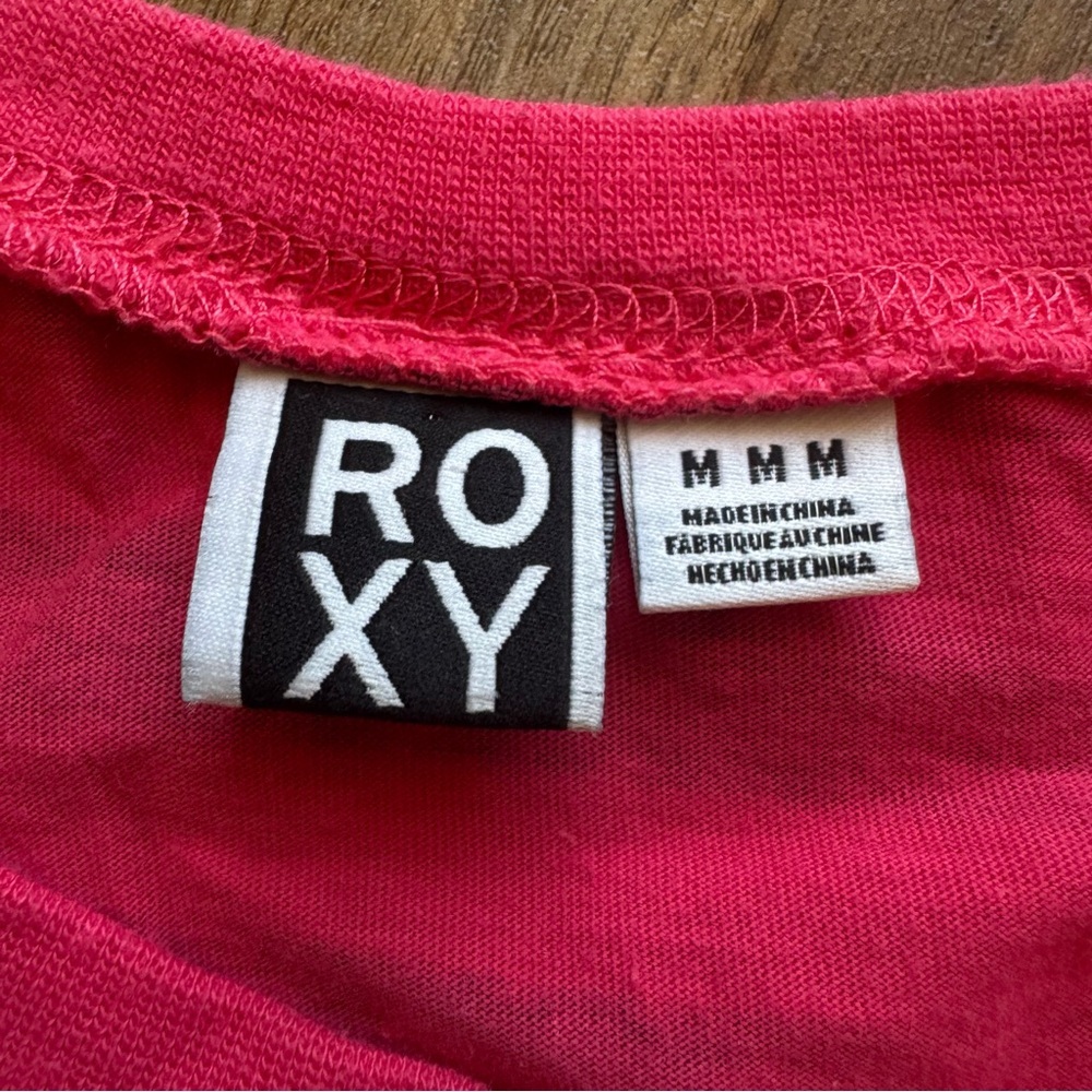 Roxy Pink Brown Striped Long Sleeve Y2K Skater Surf Girl Graphic Tee Casual Top - Picture 10 of 11